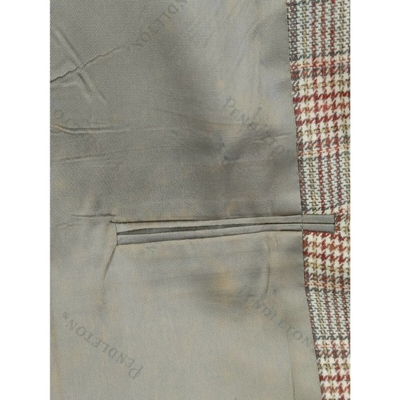 Vintage Pendleton Gray Plaid Wool Blazer Sport Coat Jacket 45 Lightweight - Picture 9 of 11